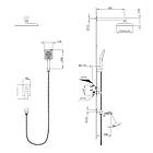 Душова система з тропічним душем прихованого монтажу Frap F7176 квадратна-3 на 3 споживачі матове золото, фото 5