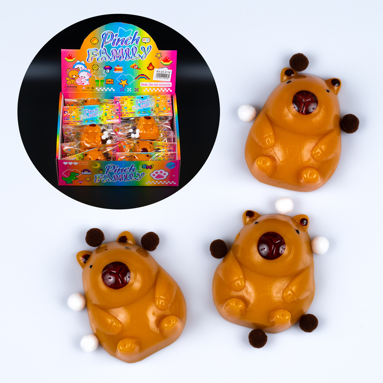 Іграшка антистрес Капібара, 6.5 см 16 шт упаковка