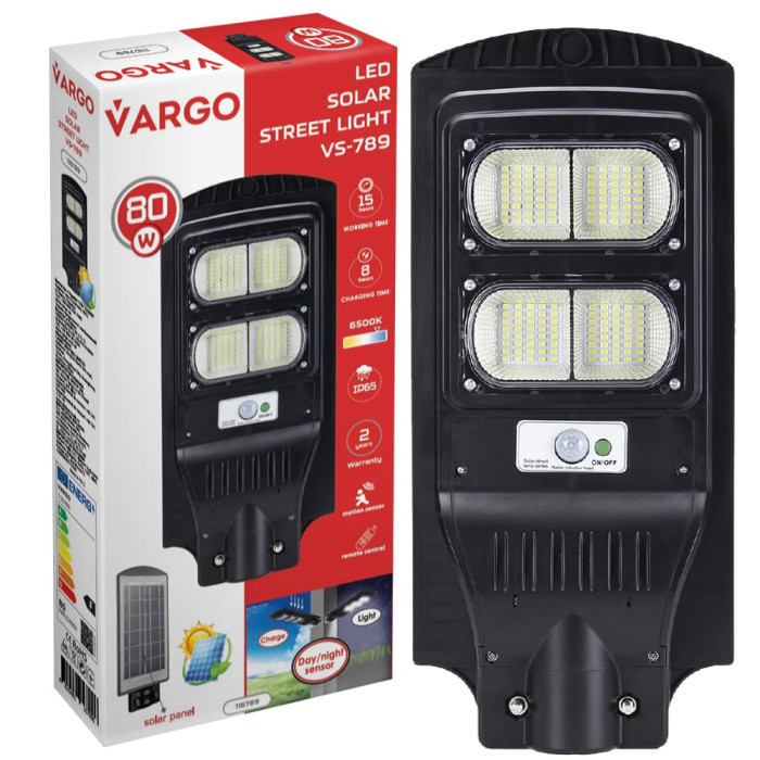 Консольний автономний LED світильник на сонячній батареї VARGO 80W