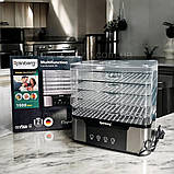 Електросушка дегідратор 1000Вт Rainberg для фруктів овочів м'яса 5 секцій сушарка з терморегулятором, фото 6