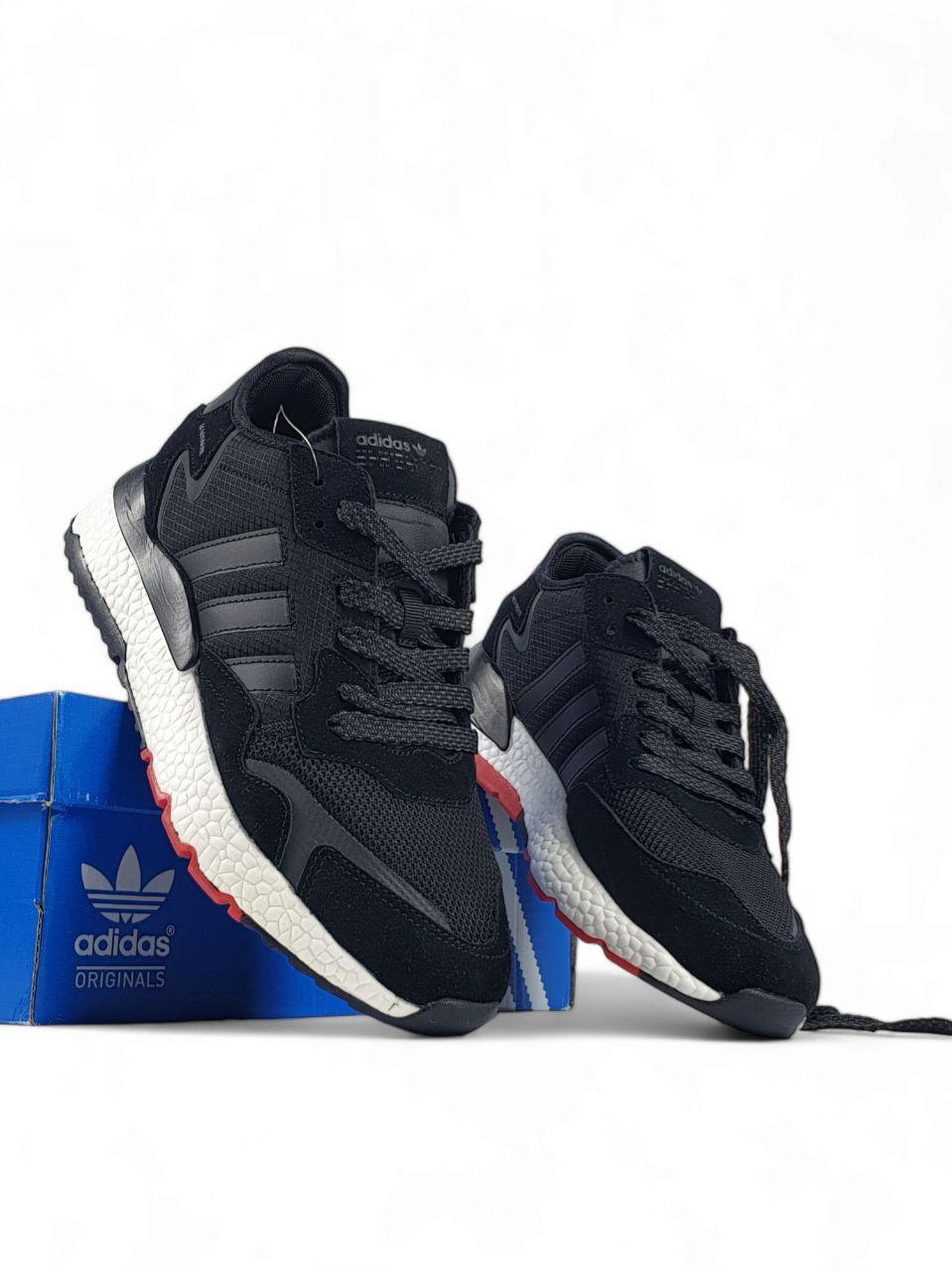 Кросівки чоловічі чорні Adidas Nite Jogger Black (16583), фото 1