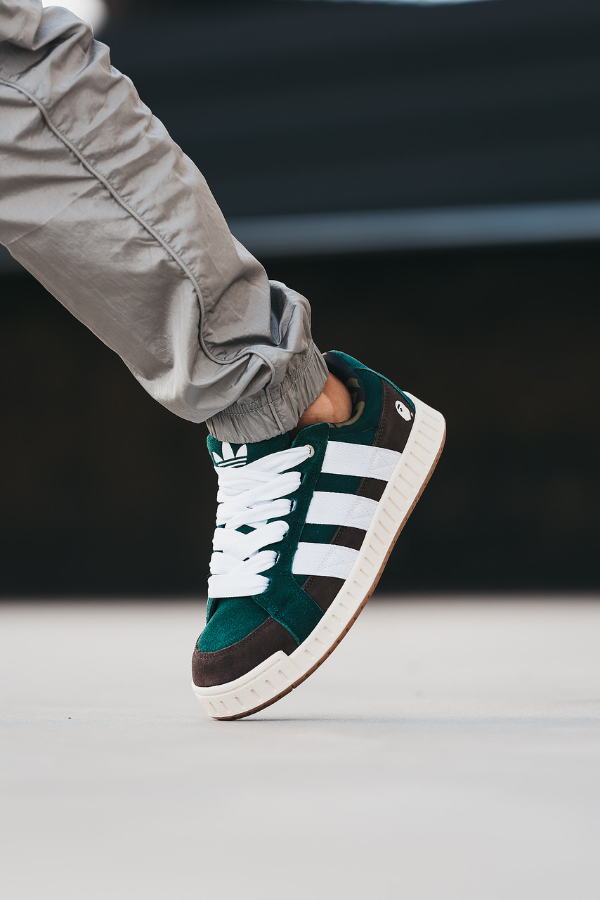 Кросівки чоловічі зелені Adidas LWST x Bape Green Brown White (17759), фото 1