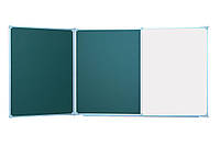 Дошка аудиторна на п'ять комбінованих робочих поверхонь під крейду та маркер