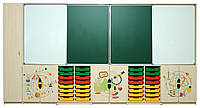 Комплект пенал для одягу + стінка для предметних кабінетів "Інтерактивна освіта" з фотодруком (вартість указана з лотками як