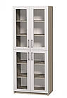 Шафа 4-х дверна з 4-ма скляними дверцятами та полицями