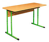 Стіл 2-місний з полицею, кругла труба, № 4-6