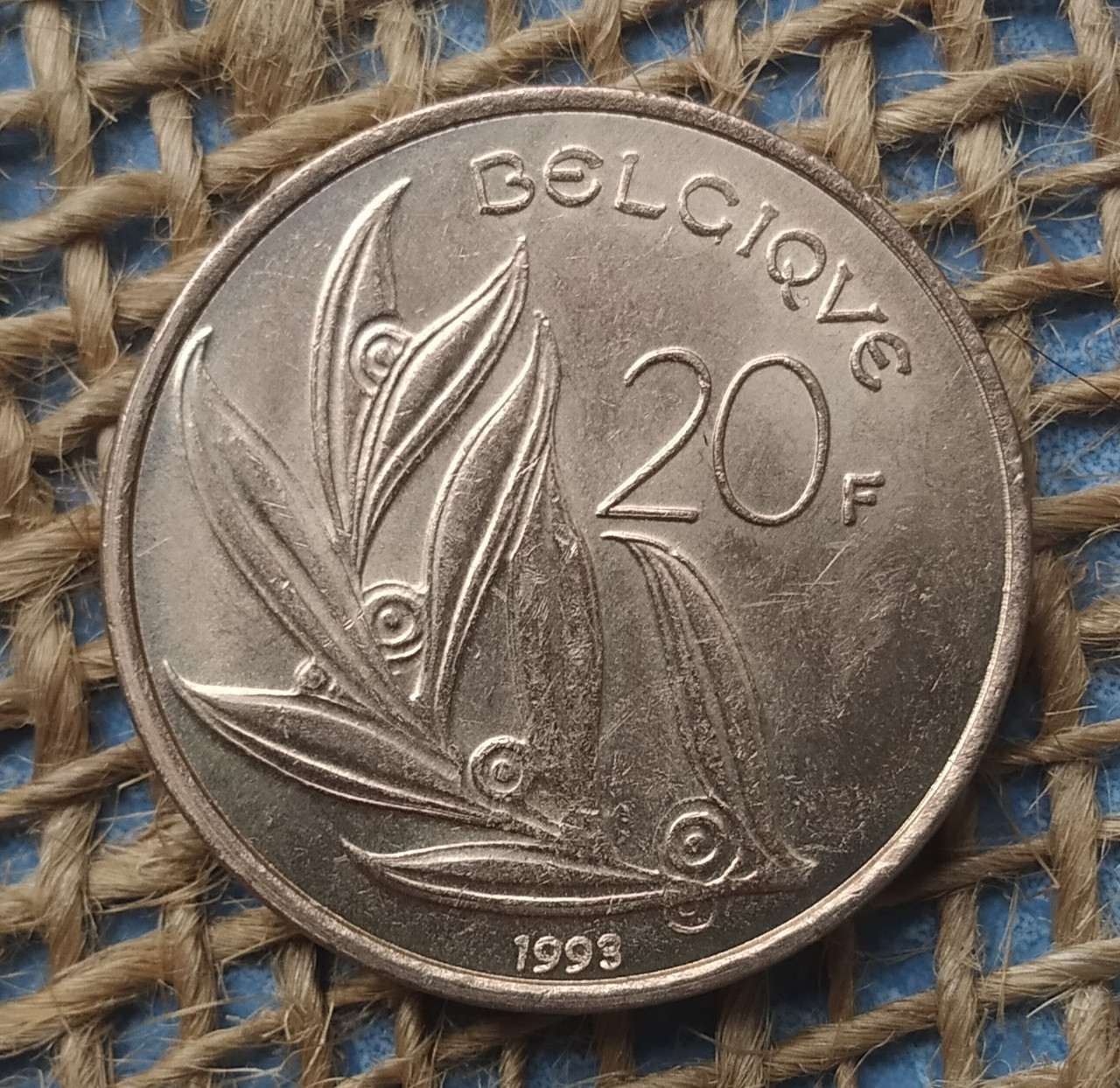 20 франкiв 1993 року. Бельгiя
