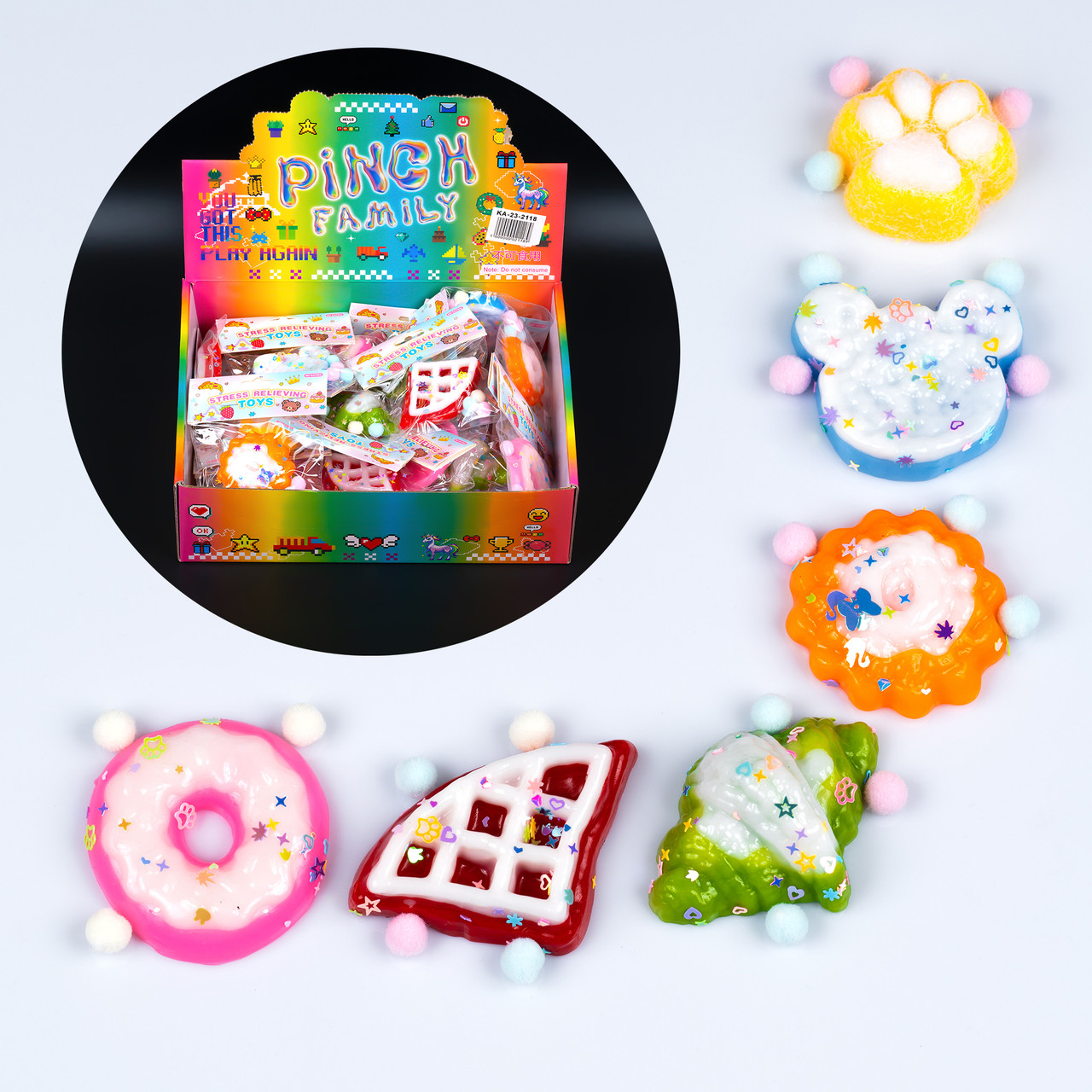 Іграшка антистрес Солодощі мікс, 6 см 24 шт упаковка