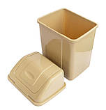 Відро для сміття пластикове Будиночок 10 літрів капучино 22*18*38 см (ПолімерАгро), фото 6