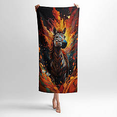 Рушник з принтом «Ескіз кольорової зебри. Multicolour zebra sketch»