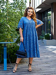 Сукня жіноча нарядна бавовна Італія, батал 2008 | 52-62.