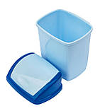 Відро для сміття пластикове 1,7 літра Будиночок блакитне 15*12*18.5 см (Горизонт), фото 6