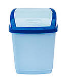 Відро для сміття пластикове 1,7 літра Будиночок блакитне 15*12*18.5 см (Горизонт), фото 3