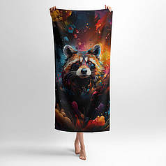 Рушник з принтом «Єнот у фарбах. Raccoon in paints»