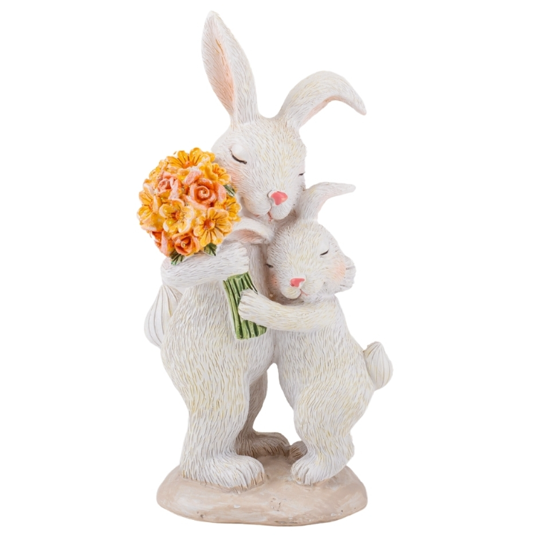 Статуетка "Теплі обійми кроликів", 16 см, фото 1