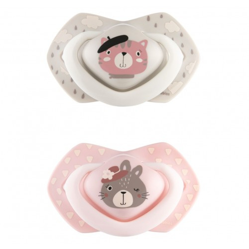 Пустушка силіконова симетрична 0-6 міс BONJOUR PARIS 2 шт. - рожева Canpol babies 22/647_pin, фото 1