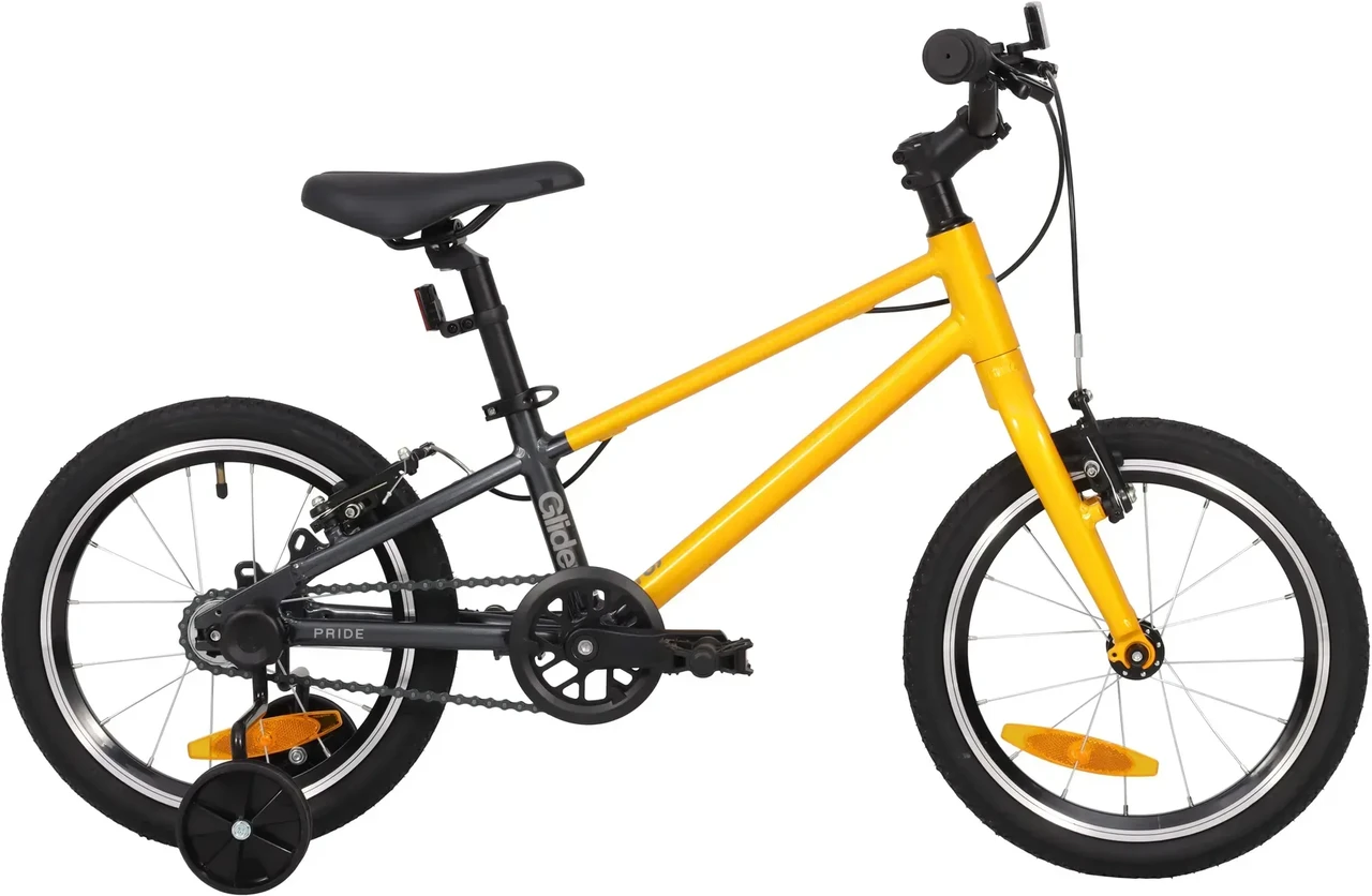 Велосипед 16" Pride GLIDER 16 жовтий (6,5 кг)