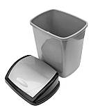 Відро для сміття пластикове 9 літрів Будиночок металік 26.5*20*32.5 см (Горизонт), фото 6