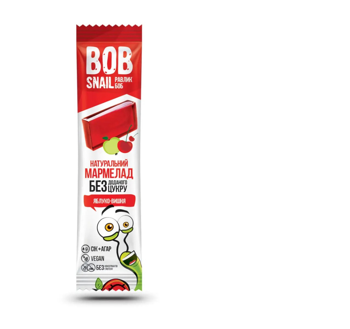Натуральний мармелад Яблуко-Вишня Bob Snail Улитка Боб, 38 г, фото 1