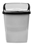 Відро для сміття пластикове 16 літрів Будиночок металік 30*24*41 см (Горизонт), фото 3