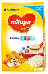 Молочна каша Milupa Рисова без глютену з 4 місяців, 210г.(Мілупа)