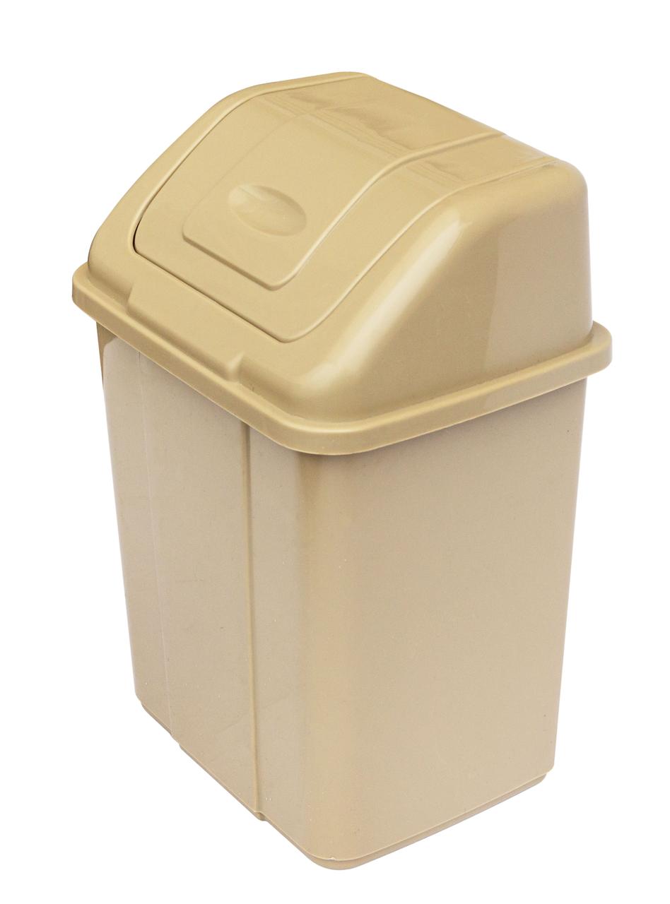 Відро для сміття пластикове Будиночок 4 літрів капучино 19*14*20 см (ПолімерАгро), фото 1