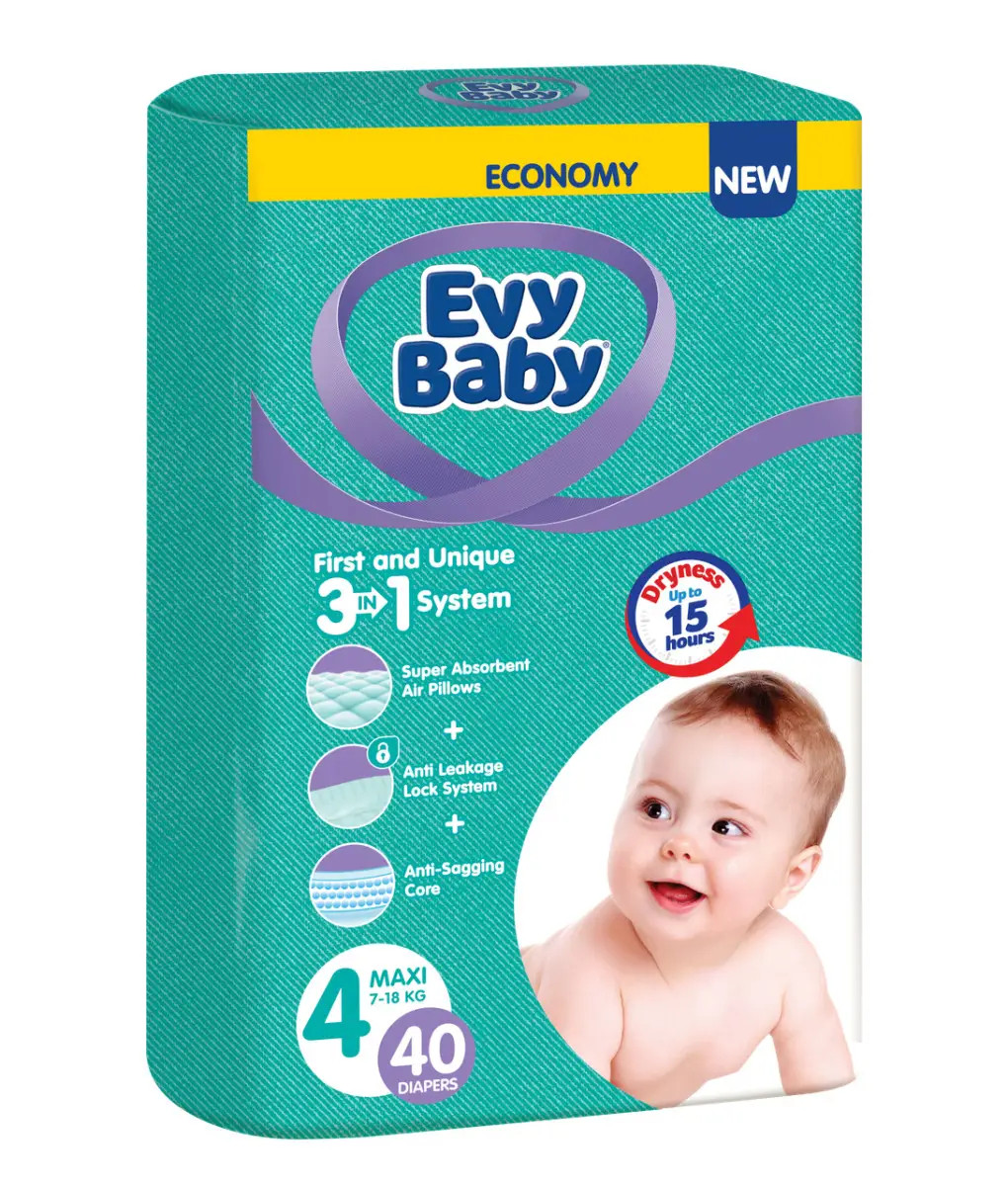 Підгузники дитячі Evy baby maxi elastic twin (7-18 кг) 40 шт