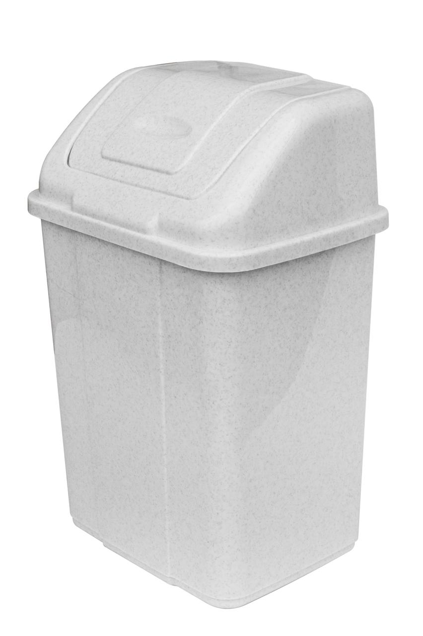 Відро для сміття пластикове Будиночок 10 літрів білий фолк 22*18*38 см (ПолімерАгро), фото 1