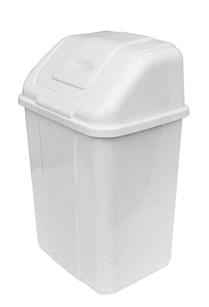 Відро для сміття пластикове Будиночок 18 літрів білий фолк 25*20*44 см (ПолімерАгро)