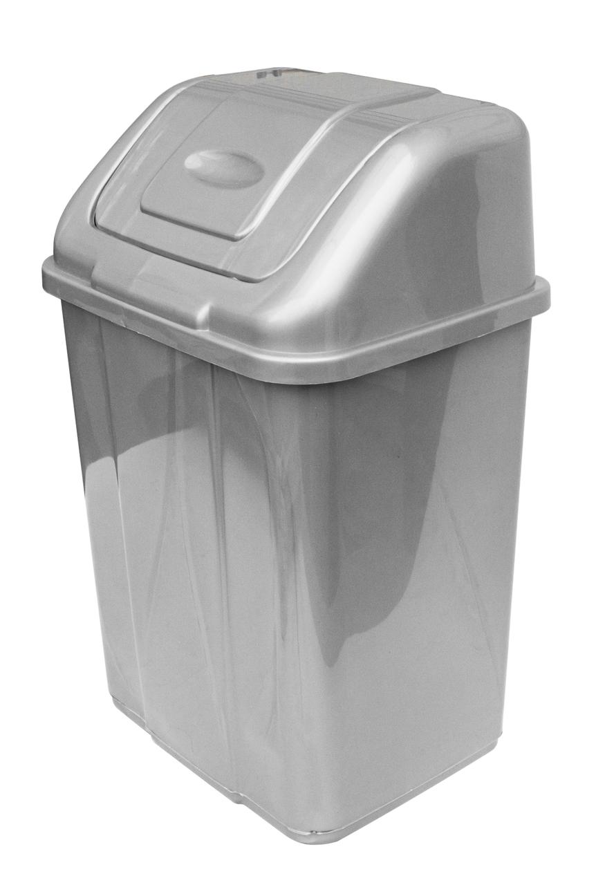 Відро для сміття пластикове Будиночок 18 літрів металік 25*20*44 см (ПолімерАгро), фото 1