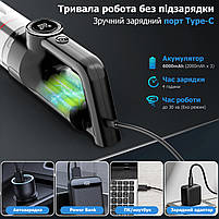 Автопилосос акумуляторний для автомобіля Vacuum Cleaner VC30 - потужний бездротовий автопилосос для машини, фото 6