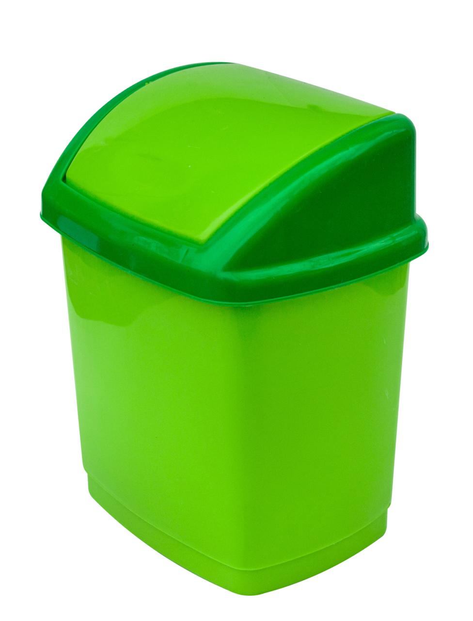 Відро для сміття пластикове Будиночок 5 літрів зелене 22*17*26.5 см (Горизонт)