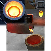 Графітовий набір для плавлення металів: 2шт.тигель 2 кг + форма + 3стрижні, фото 4