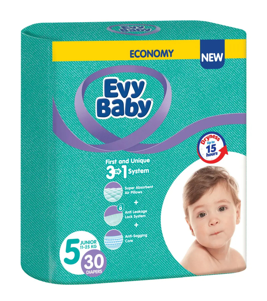 Підгузники дитячі Evy baby junior elastic twin 5 (11-25 кг) 30 шт