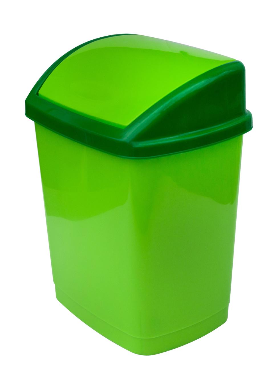 Відро для сміття пластикове Будиночок 9 літрів зелене 26.5*20*32.5 см (Горизонт)