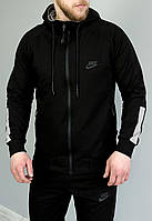 Спортивный костюм Nike демисезонный мужской спорт костюм Найк с капюшоном черный fms