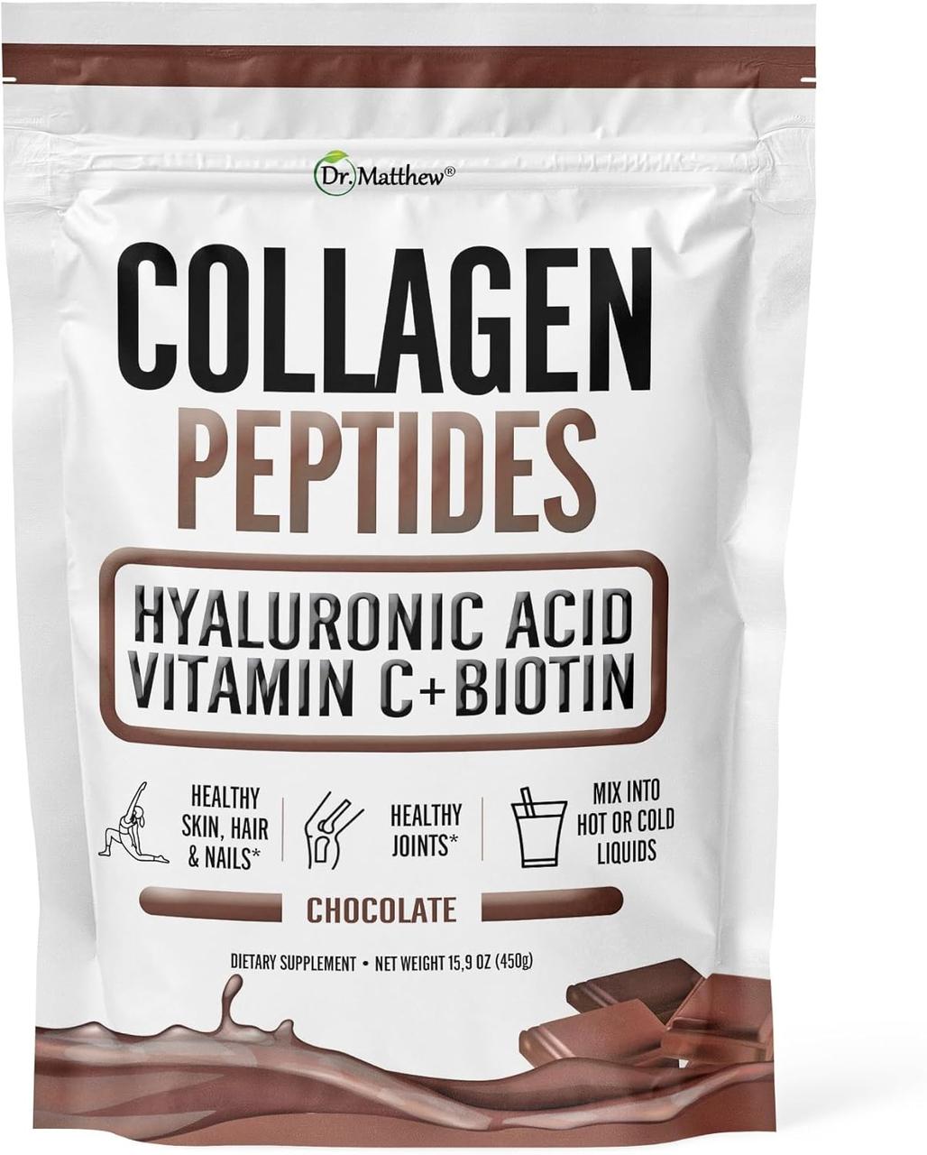 Dr. Matthew Collagen Peptides 450 gr шоколад/ваніль