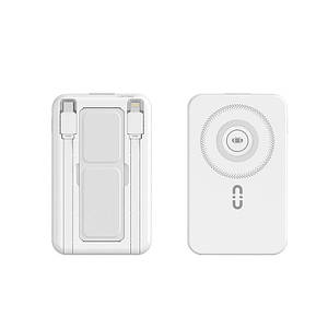 Power Bank TRY 10000mAh 22,5W з MagSafe 15W PD20W з підставкою, кабелями, зарядкою годинника білий
