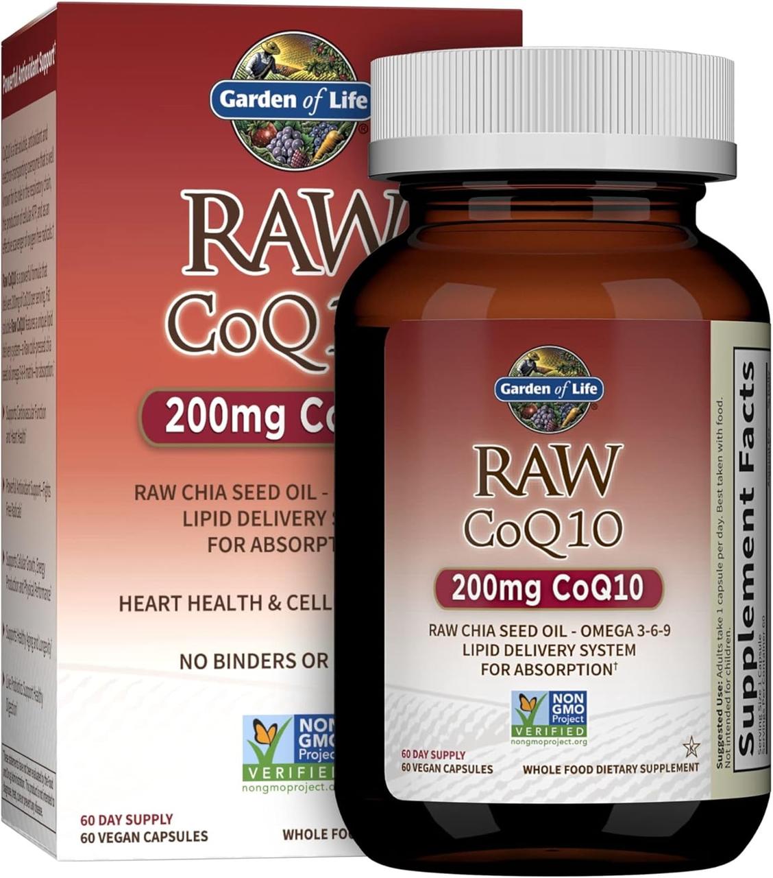 Garden of Life Raw CoQ10 200 mg 60 капсул