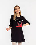 Жіноче плаття-туніка віскоза 42-46, 48-52 Чорний, білий, фото 2