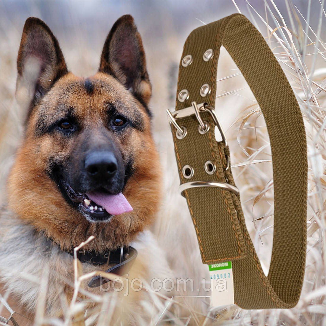 Нашийник брезентовий для собак Економ №53 подвійний 45 мм - довжина 67 см (2021)