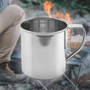 Кружка з нержавіючої харчової сталі Steel mug 9 см, 400 мл (959), фото 1
