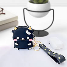 Чехол 3D силіконовий Корівка для захисту AirPods Pro від ударів і подряпин, Чорний (205)