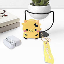 Чехол 3D силіконовий Корівка для захисту AirPods Pro від ударів і подряпин, Жовтий (205)