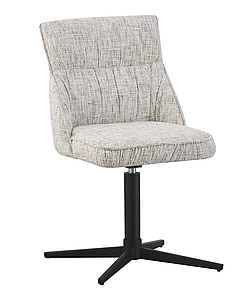 Стілець поворотний R-170 тканина твід шамбрей срібний + чорний TM Vetro Mebel