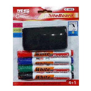 Маркери MS X-886  з губкою 4+1 для сухостираємої  дошки  4 кольори