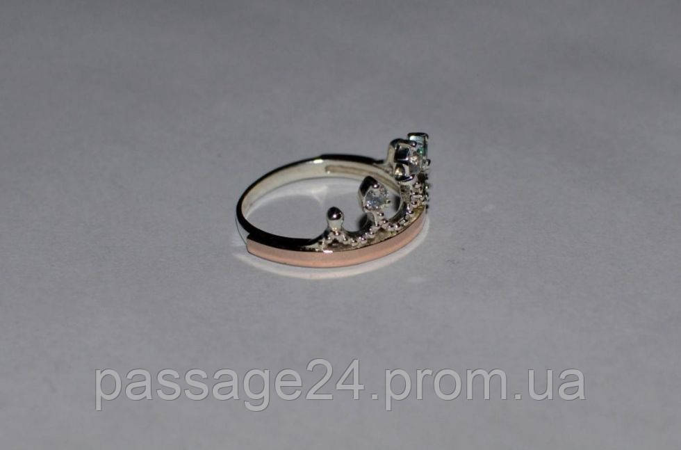 Серебряное кольцо с золотыми вставками-Кольцо корона - фото 3 - id-p265201023