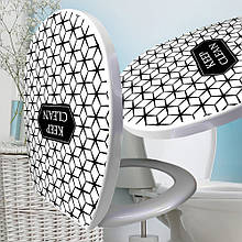 Тверда кришка-сидіння для унітазу з декоруванням 372 Elif, Геометрія (DRK)