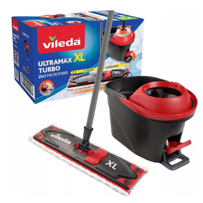 Набір для прибирання Vileda Ultramax Turbo XL Швабра + відро з віджиманням (163427)