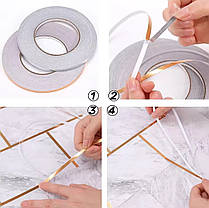 ПВХ-наклейка смуга Срібло 50 м х 0,5 см для декору, фото 3